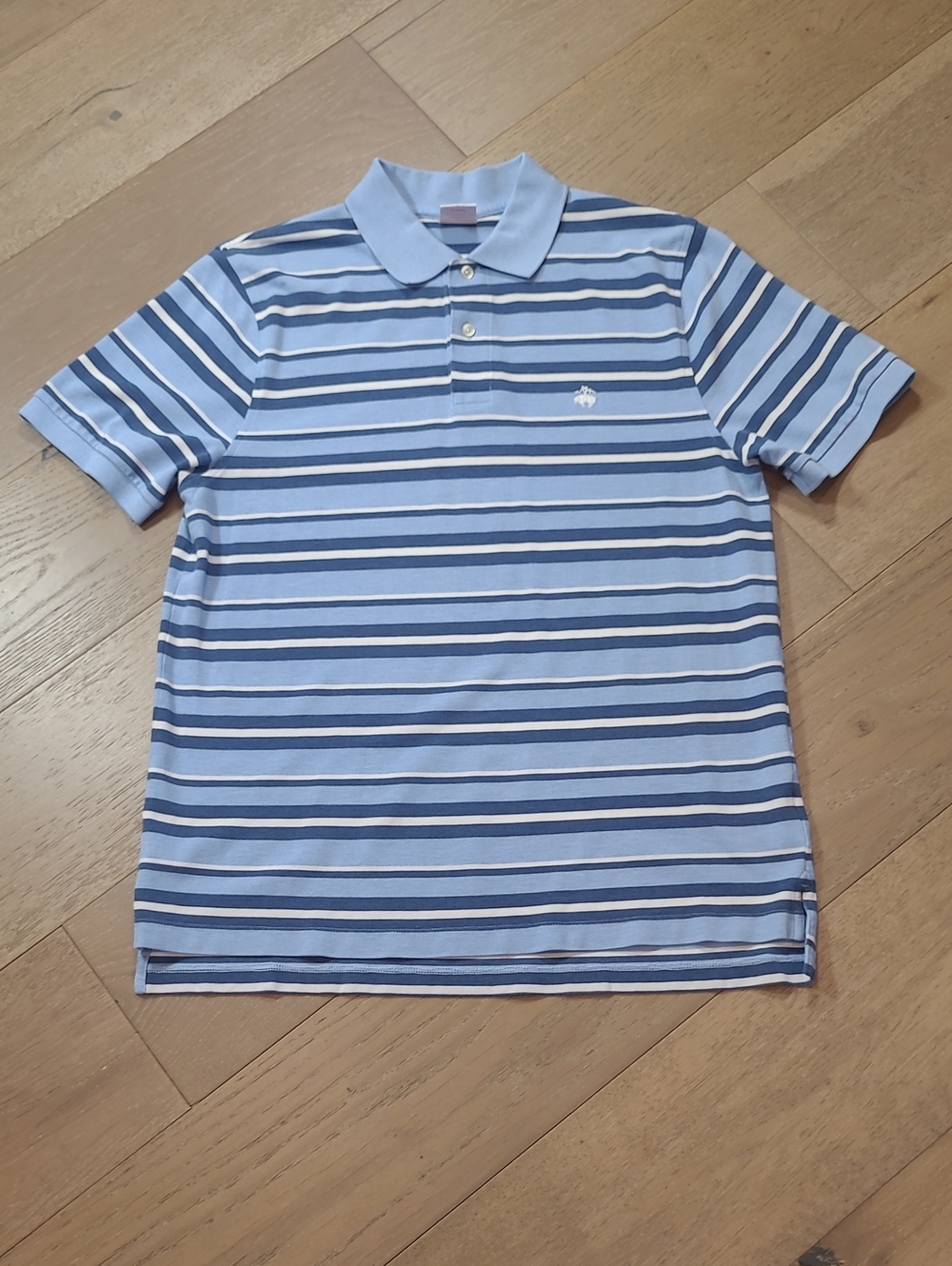 Brooks Brothers Performance Polo Shirt Men's L Blue Striped Original Fit